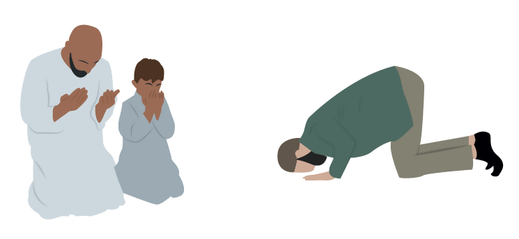 Flat Vector Muslims - Worship — cutout pack for architectural visualisation, preview 2 of 5