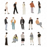 Flat Vector People Illustrations (15 Figures) — cutout pack for architectural visualisation, preview 1 of 3
