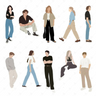 Flat Vector People Illustrations — cutout pack for architectural visualisation