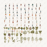 Flat Vector People + Vegetation set