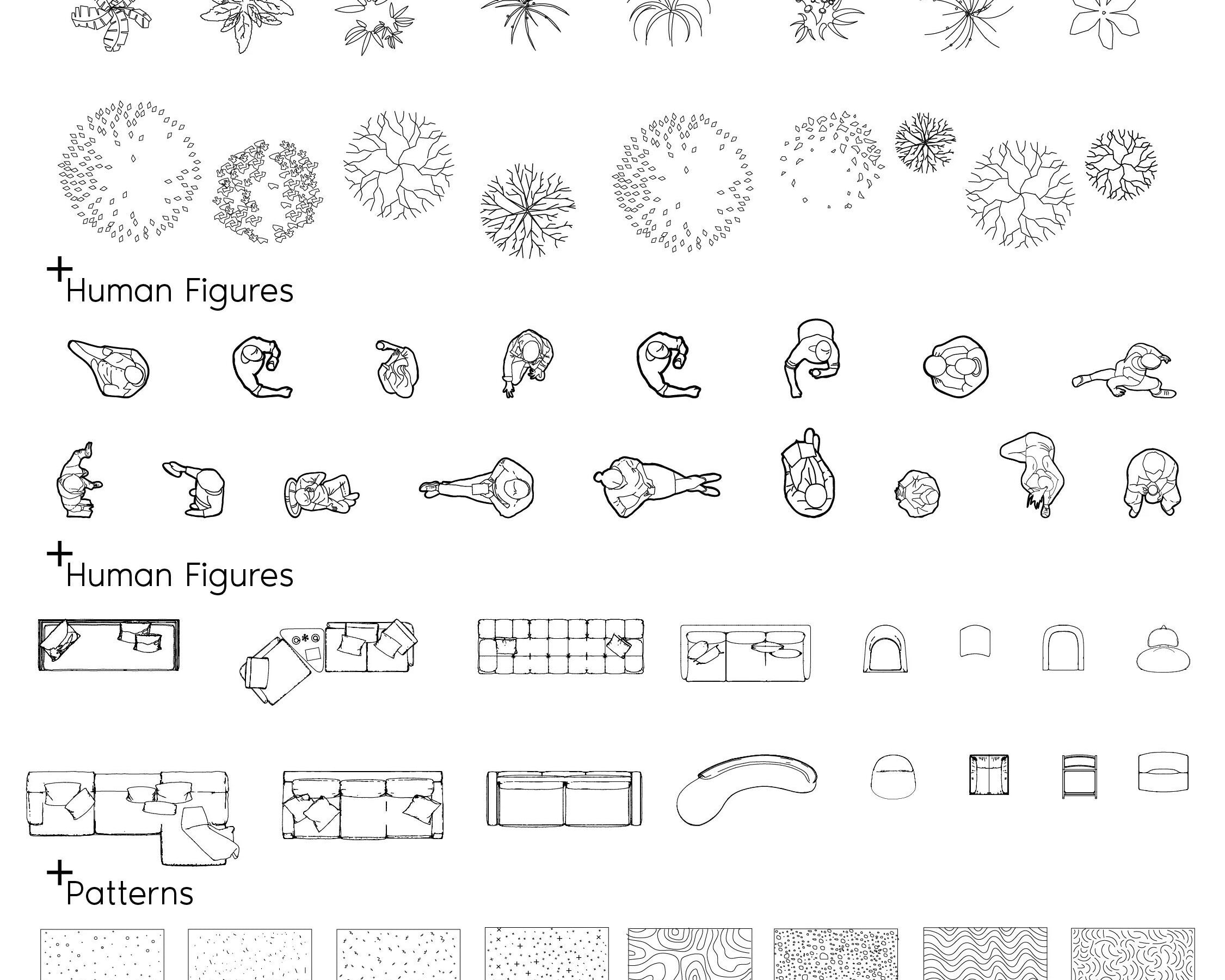 Flat Vector Residence Plan And Elements — cutout pack for architectural visualisation, preview 2 of 3