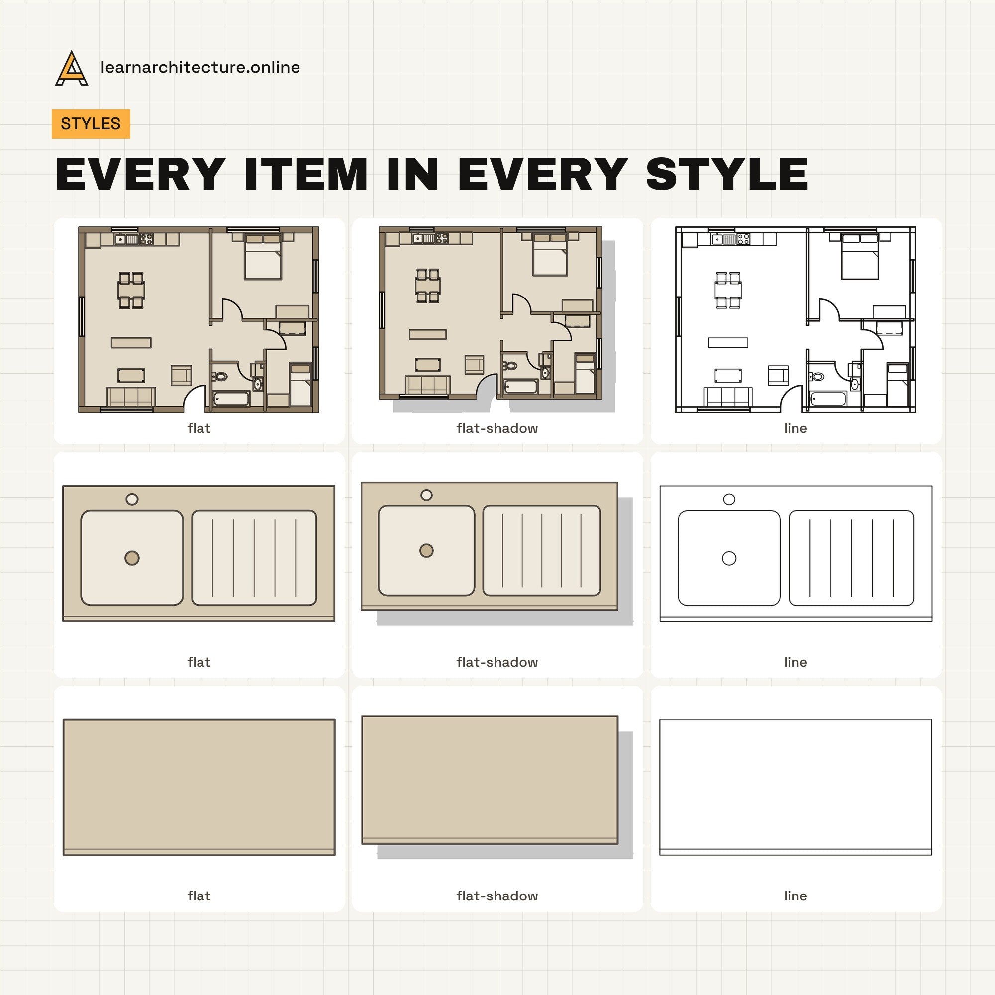 Floor Plan Rendering Kit all styles
