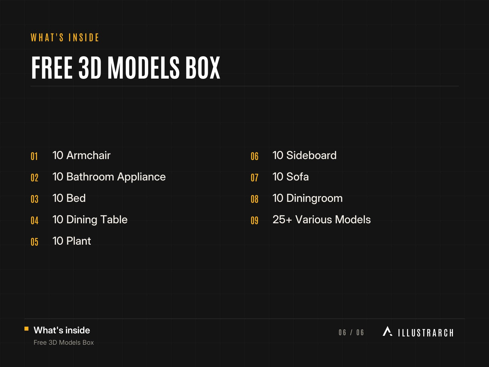 Free 3D Models Box for Architectural Renders: card what s inside