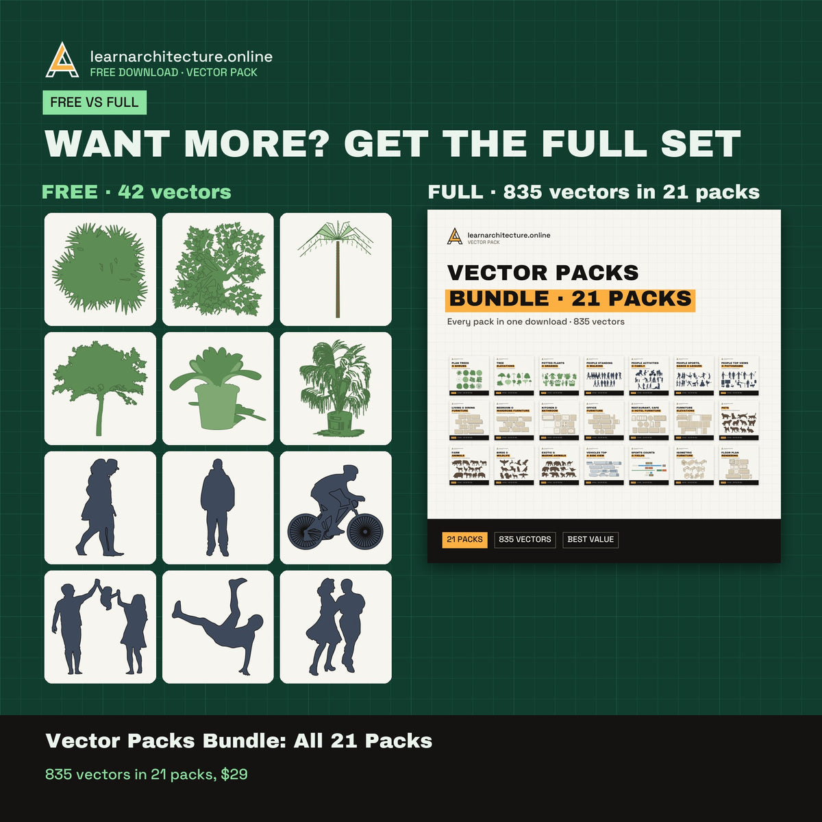 Free Architecture Vector Pack free vs full pack