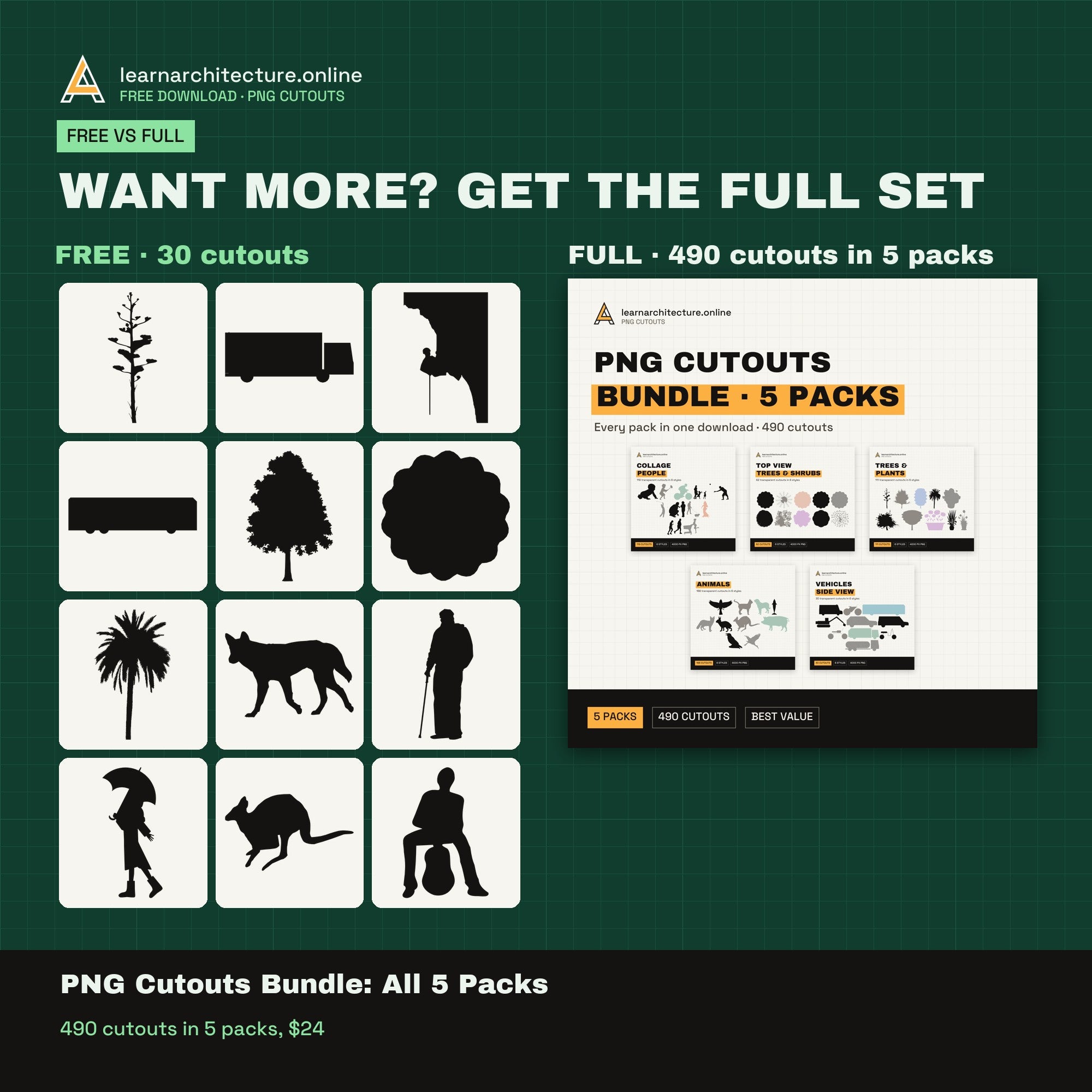 Free Sampler PNG Cutouts free vs full pack