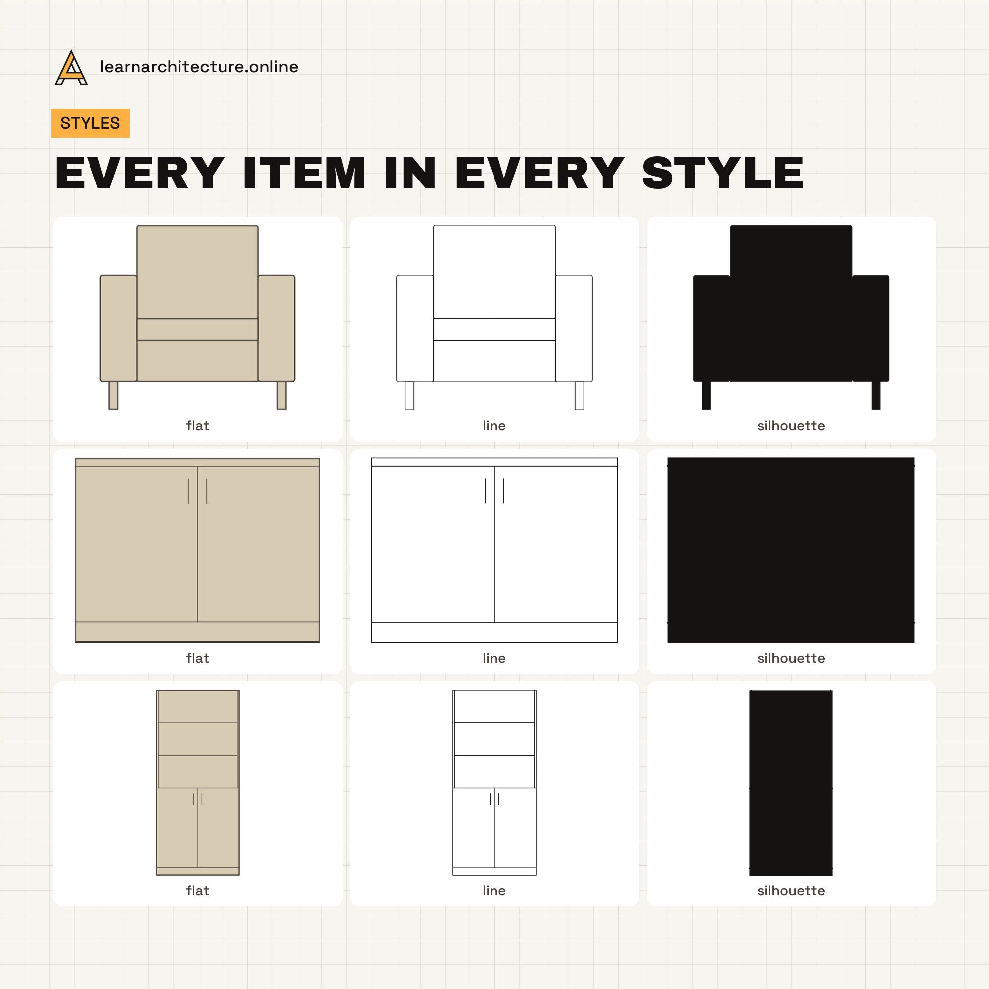 Furniture Elevations Vector Pack all styles
