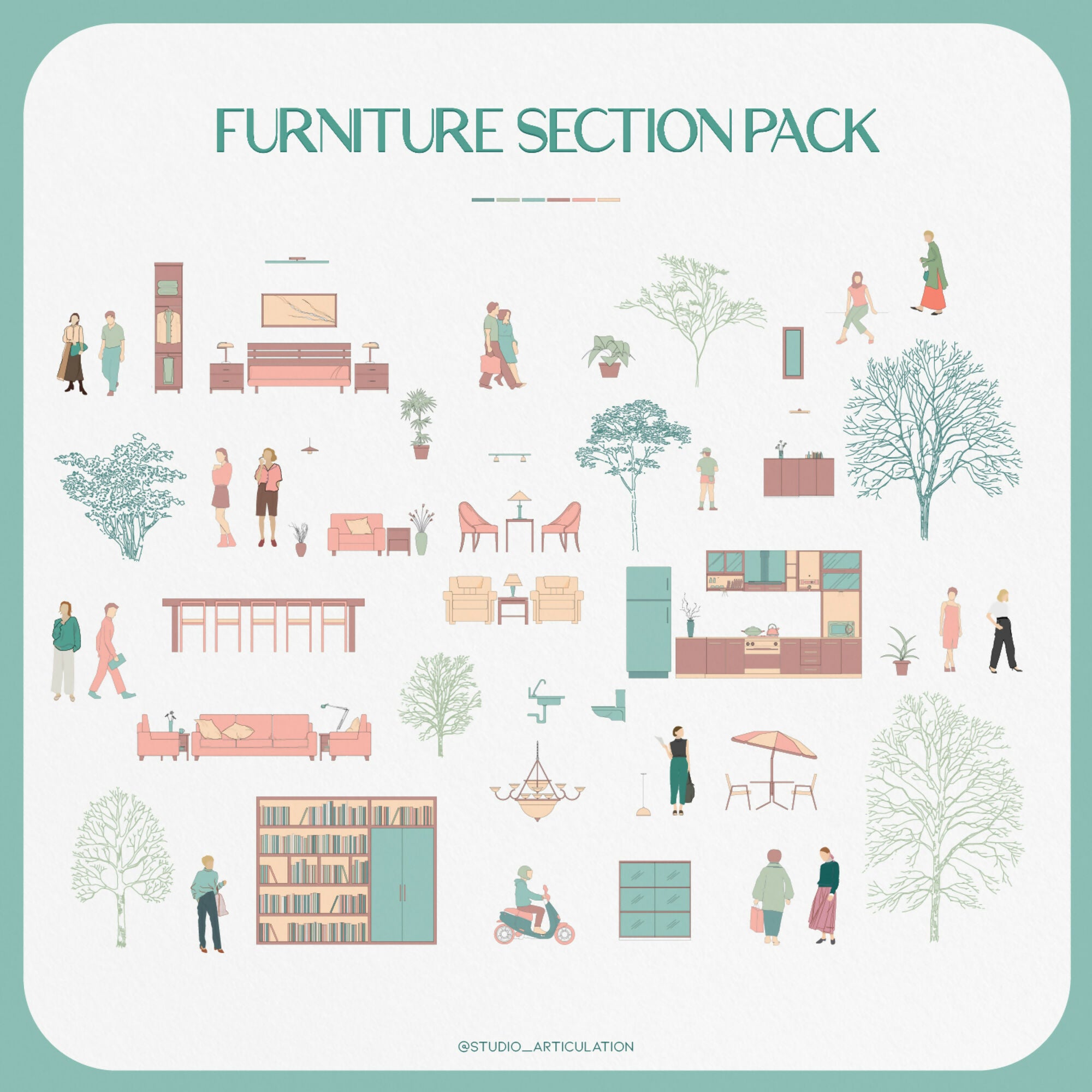 Furniture Section Cutout Pack — cutout pack for architectural visualisation, preview 1 of 5