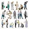 Gardening People — cutout pack for architectural visualisation