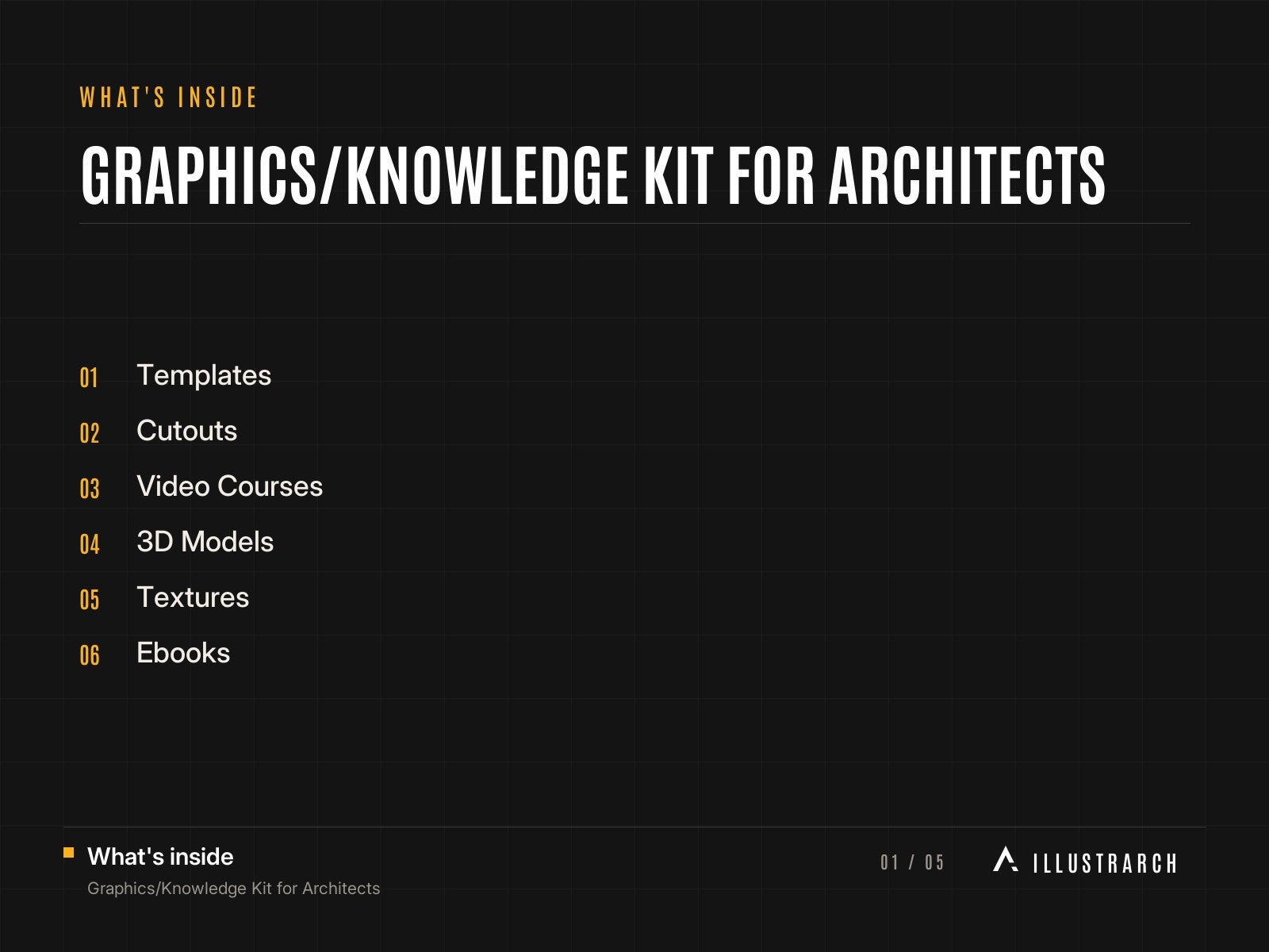 Graphics/Knowledge Kit for Architects: card what s inside