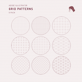 Grid Line Patterns for Illustrator (9 Pack)