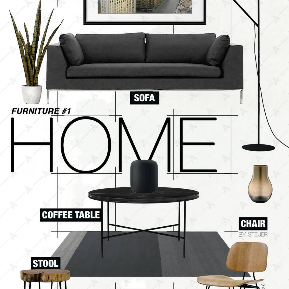 Home Furniture Cutouts — cutout pack for architectural visualisation, preview 1 of 2
