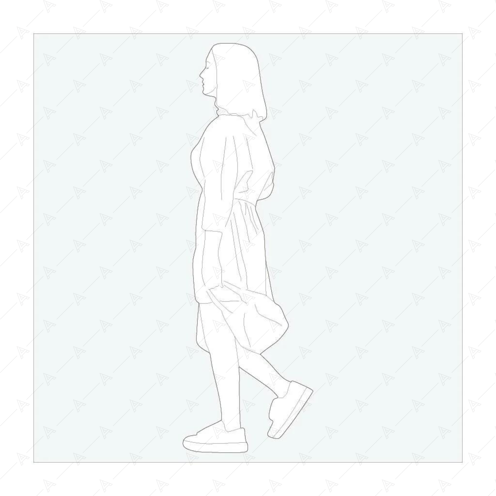 Human Outlines (22 Figures) — cutout pack for architectural visualisation, preview 2 of 2
