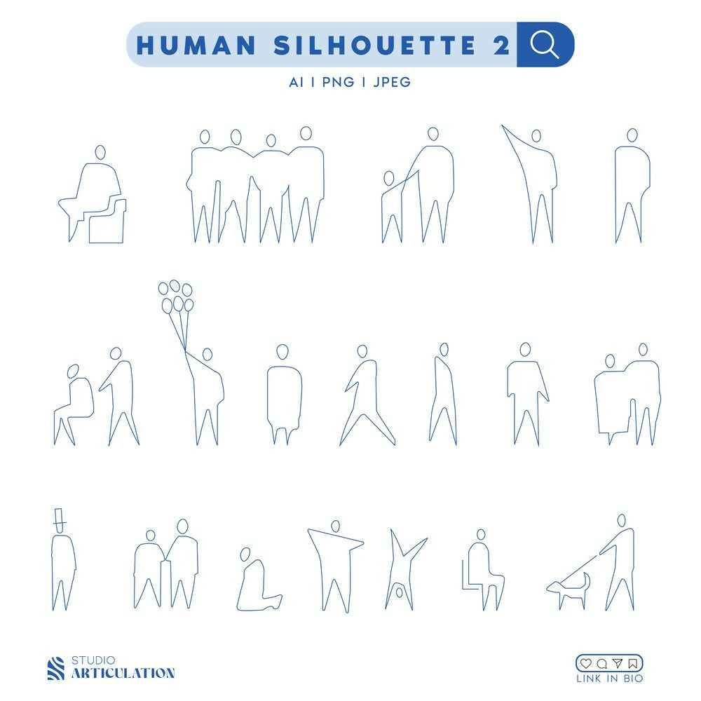 Human Silhouette 2 — cutout pack for architectural visualisation, preview 2 of 2