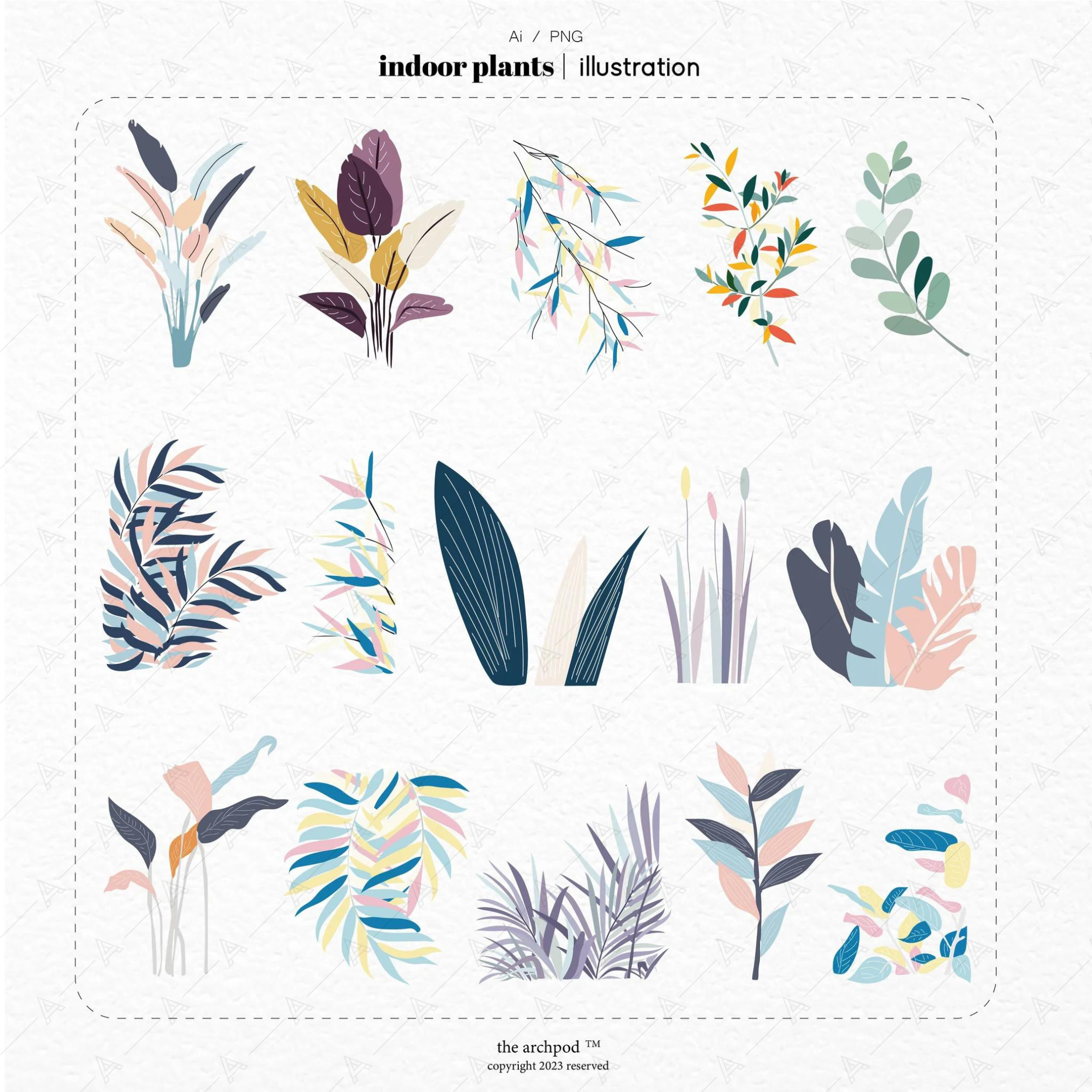 Indoor Plants Pack — cutout pack for architectural visualisation, preview 1 of 9