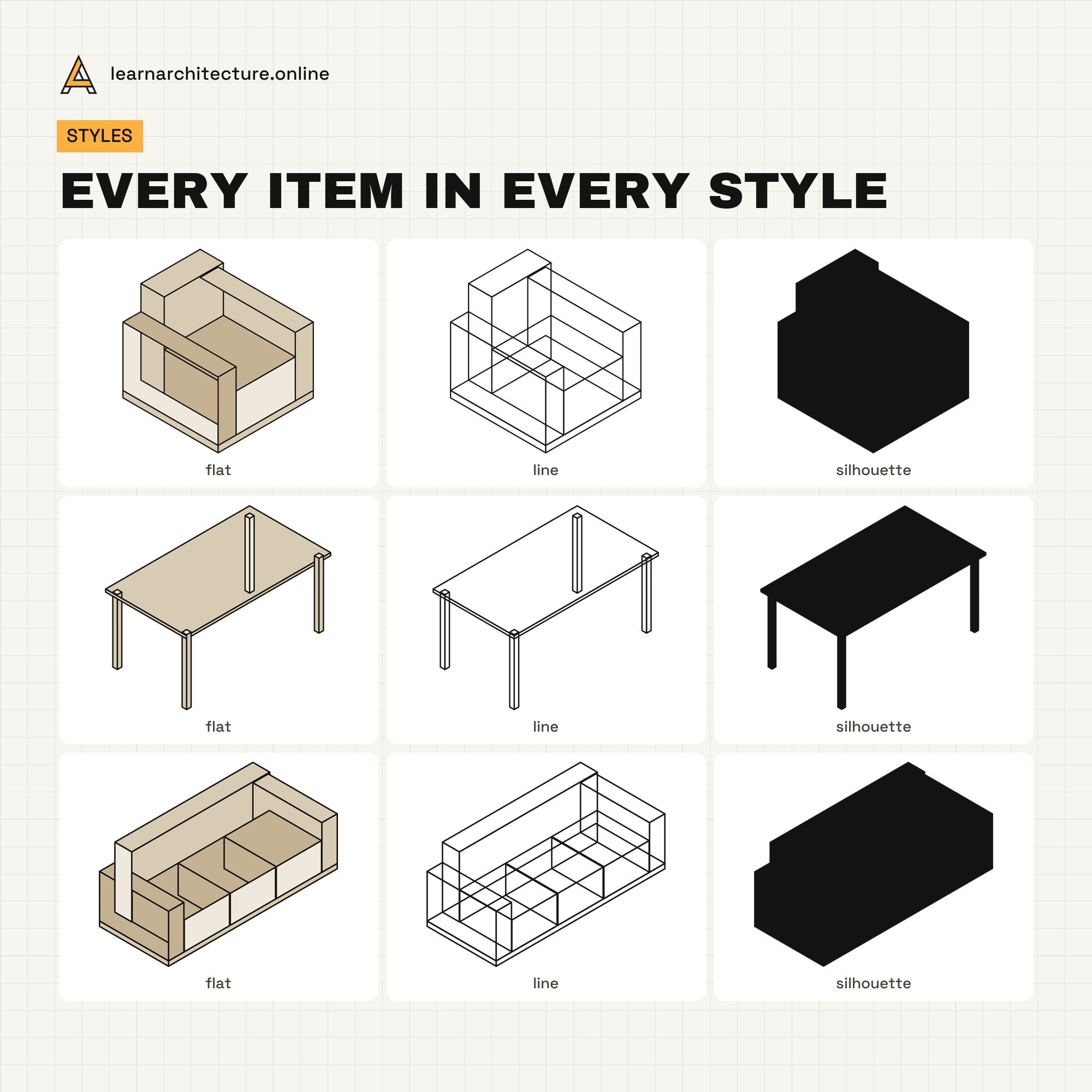 Isometric Furniture Vector Pack all styles