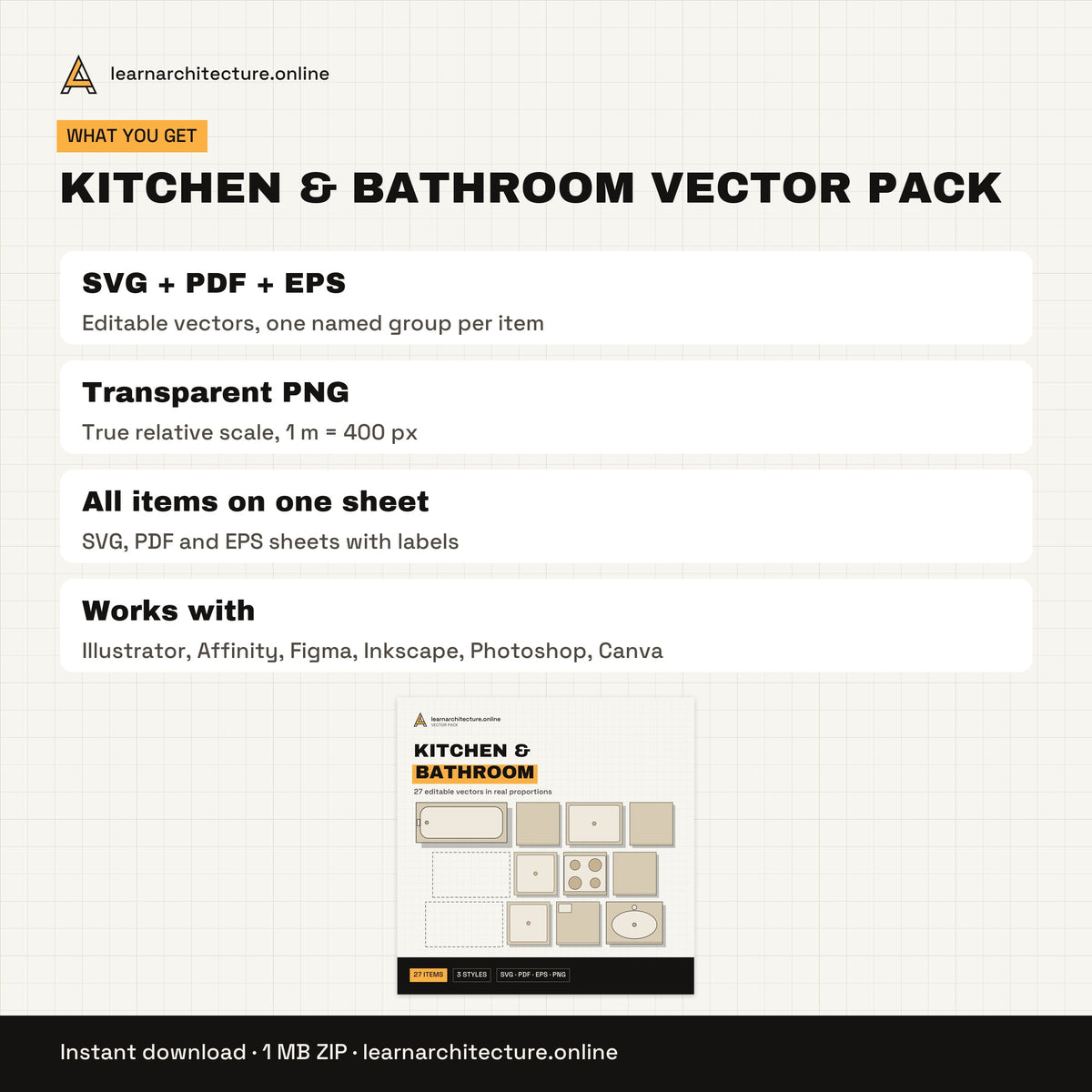 Kitchen & Bathroom Vector Pack files and formats
