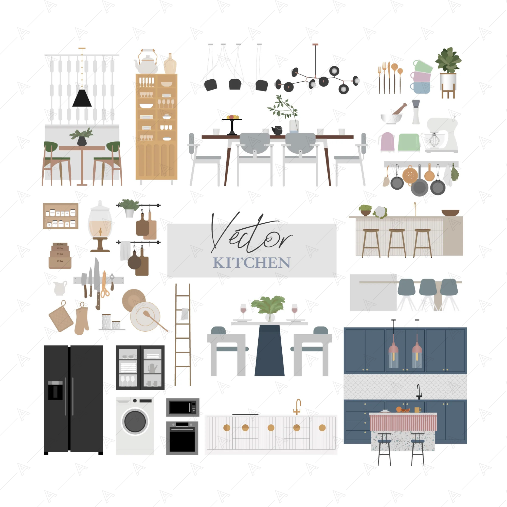 Kitchen Furniture Cutouts Pack — cutout pack for architectural visualisation, preview 1 of 9