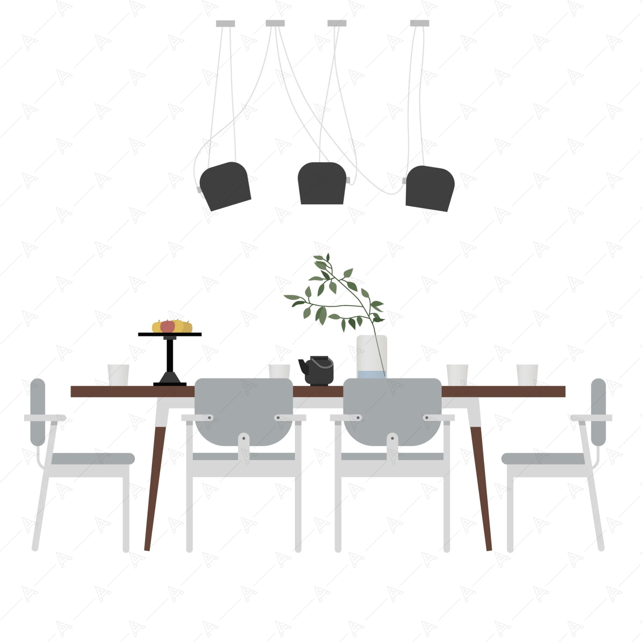 Kitchen Furniture Cutouts Pack — cutout pack for architectural visualisation, preview 3 of 9