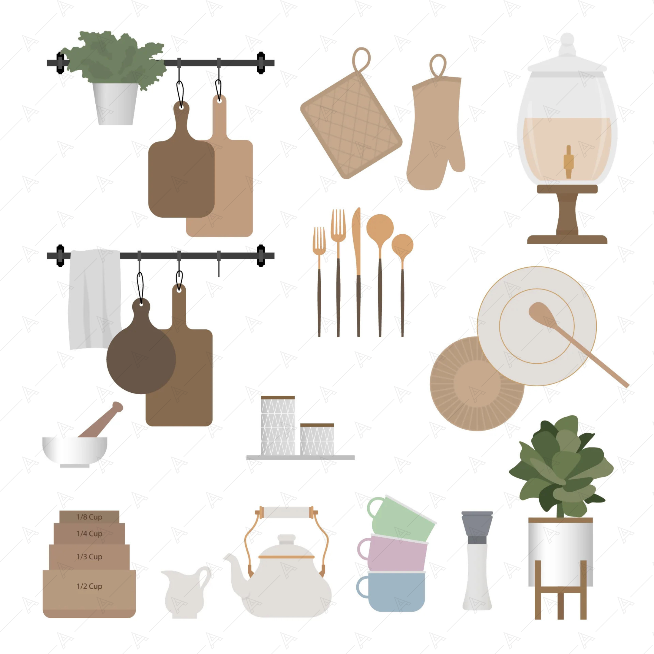 Kitchen Furniture Cutouts Pack — cutout pack for architectural visualisation, preview 5 of 9