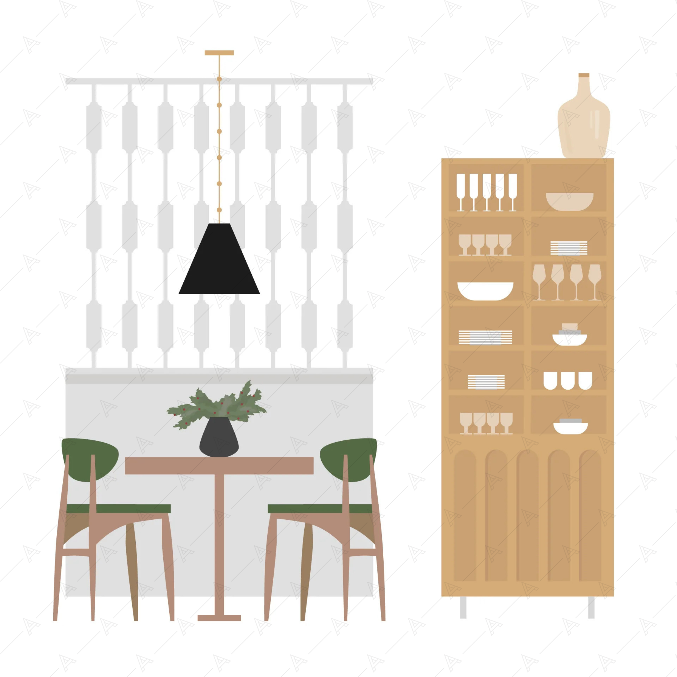 Kitchen Furniture Cutouts Pack — cutout pack for architectural visualisation, preview 7 of 9
