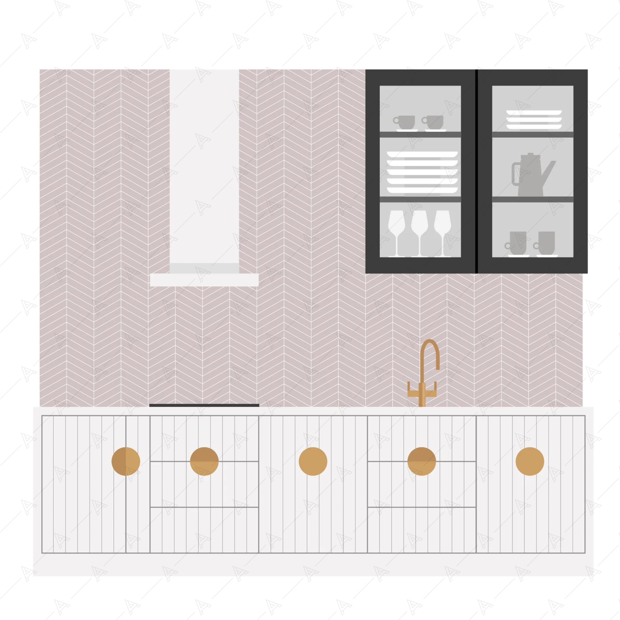 Kitchen Furniture Cutouts Pack — cutout pack for architectural visualisation, preview 8 of 9