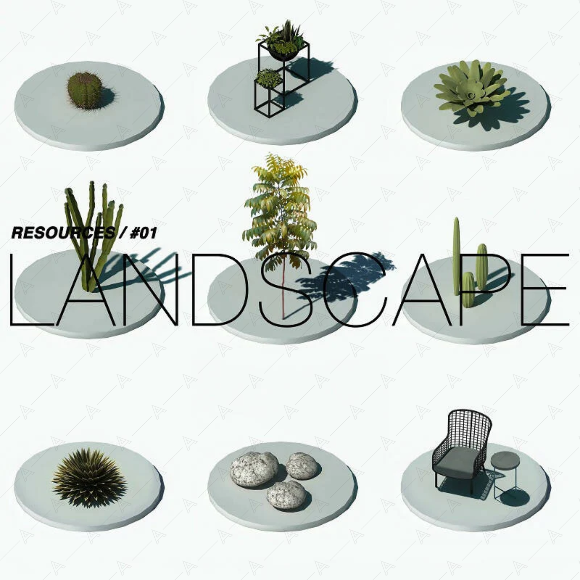 Landscape Plant Package #1 — cutout pack for architectural visualisation