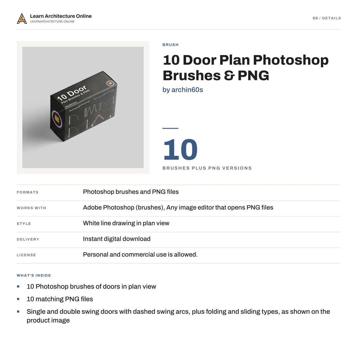 10 Door Plan Photoshop Brushes & PNG details
