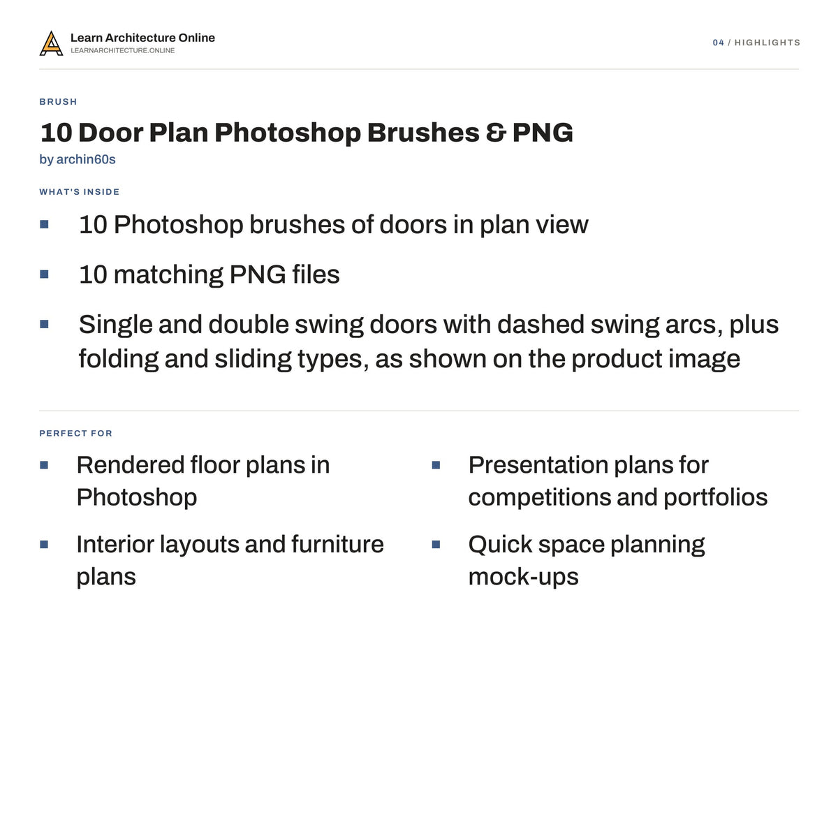 10 Door Plan Photoshop Brushes & PNG highlights