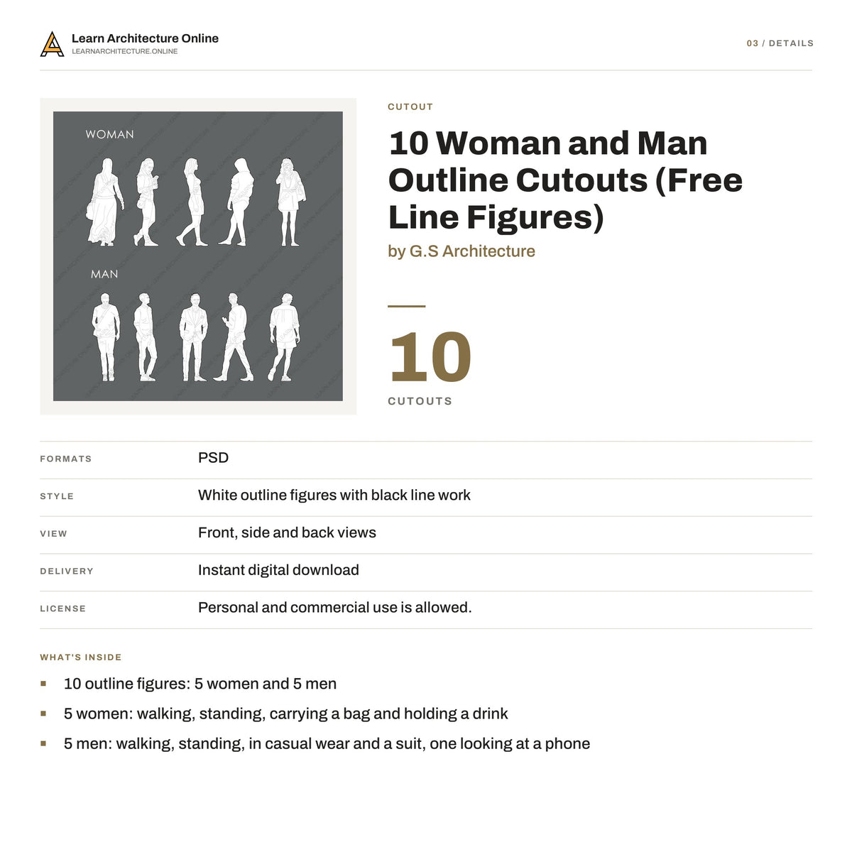 10 Woman and Man Outline Cutouts details