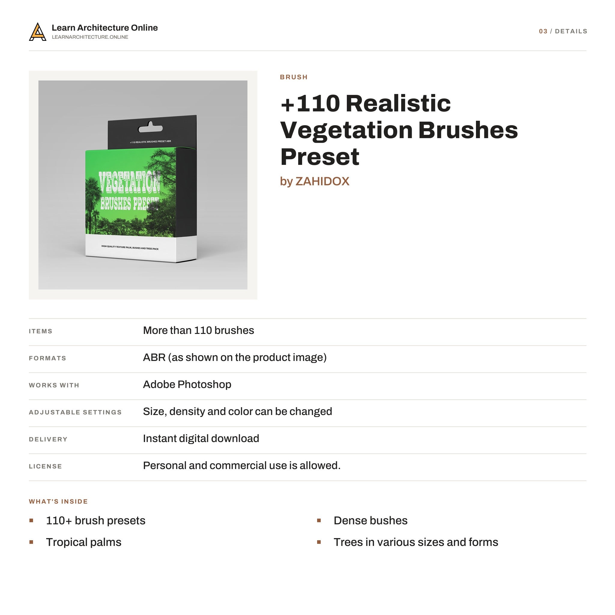+110 Realistic Vegetation Brushes Preset details