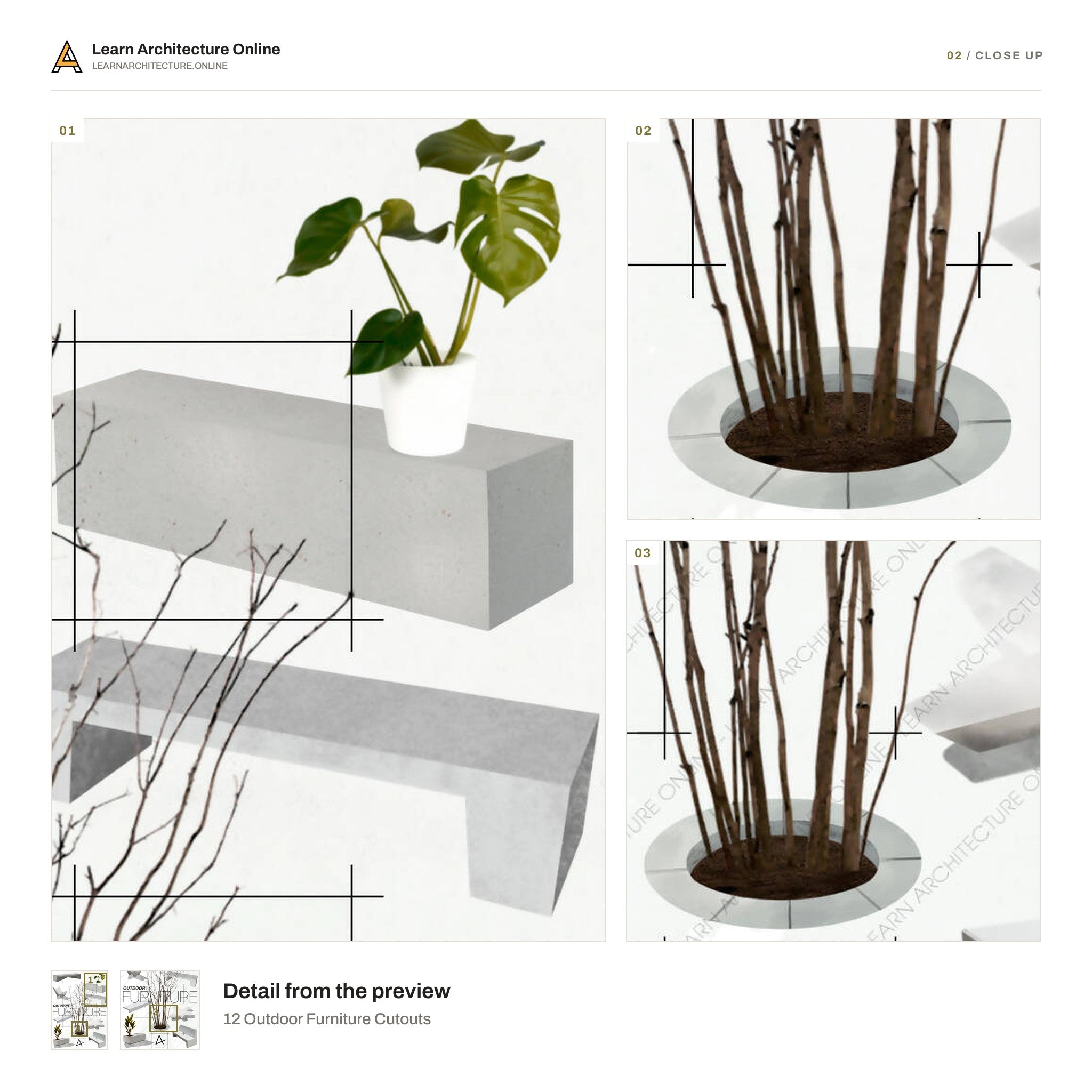 12 Outdoor Furniture Cutouts close up