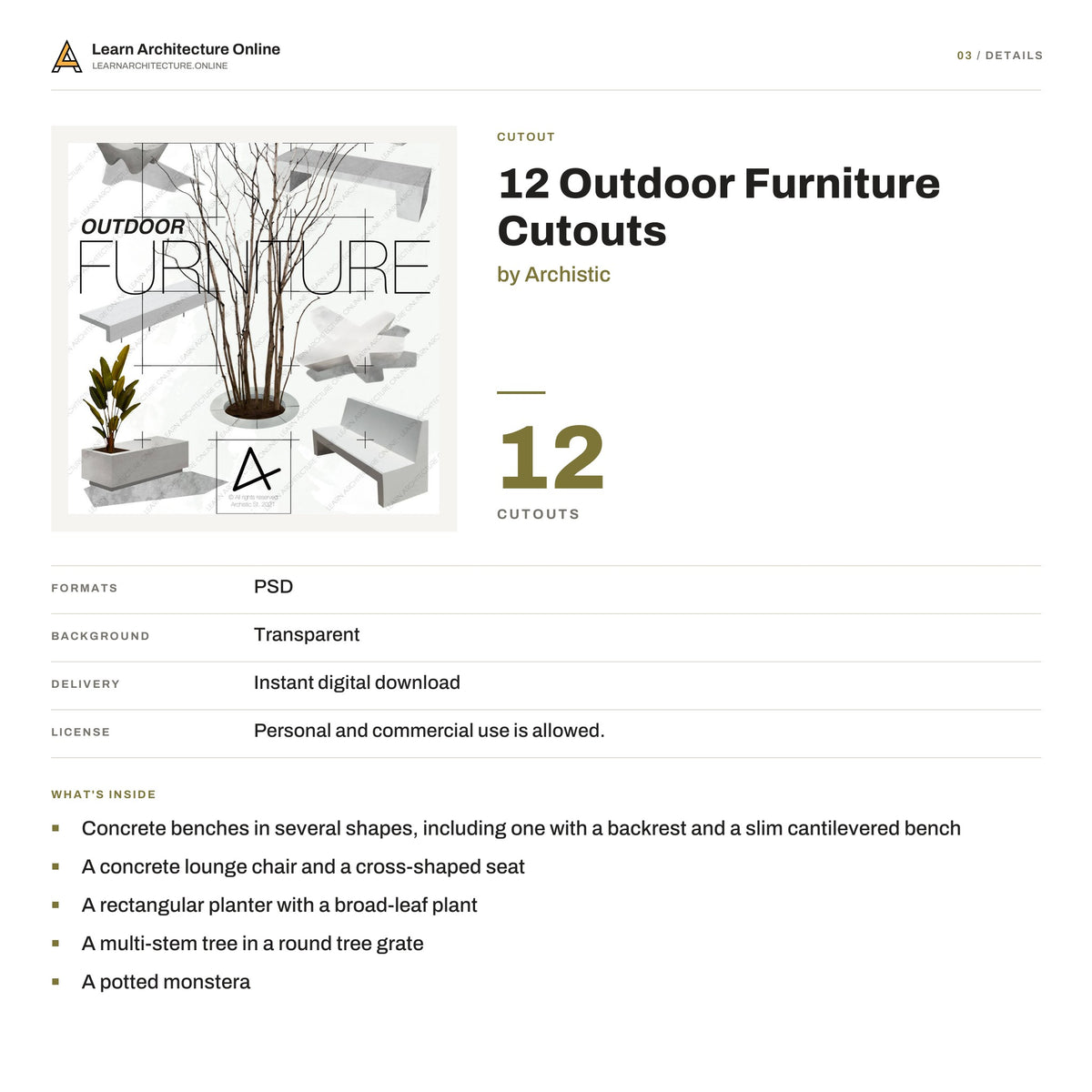 12 Outdoor Furniture Cutouts details