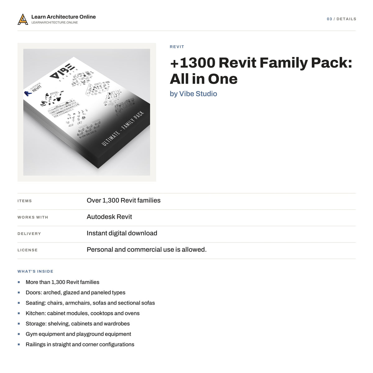 +1300 Revit Family Pack: All in One details