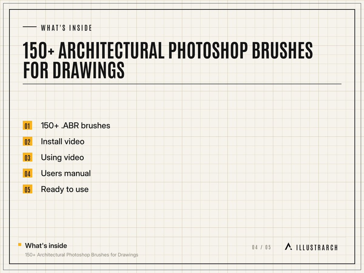 150+ Architectural Photoshop Brushes for Drawings: card what s inside