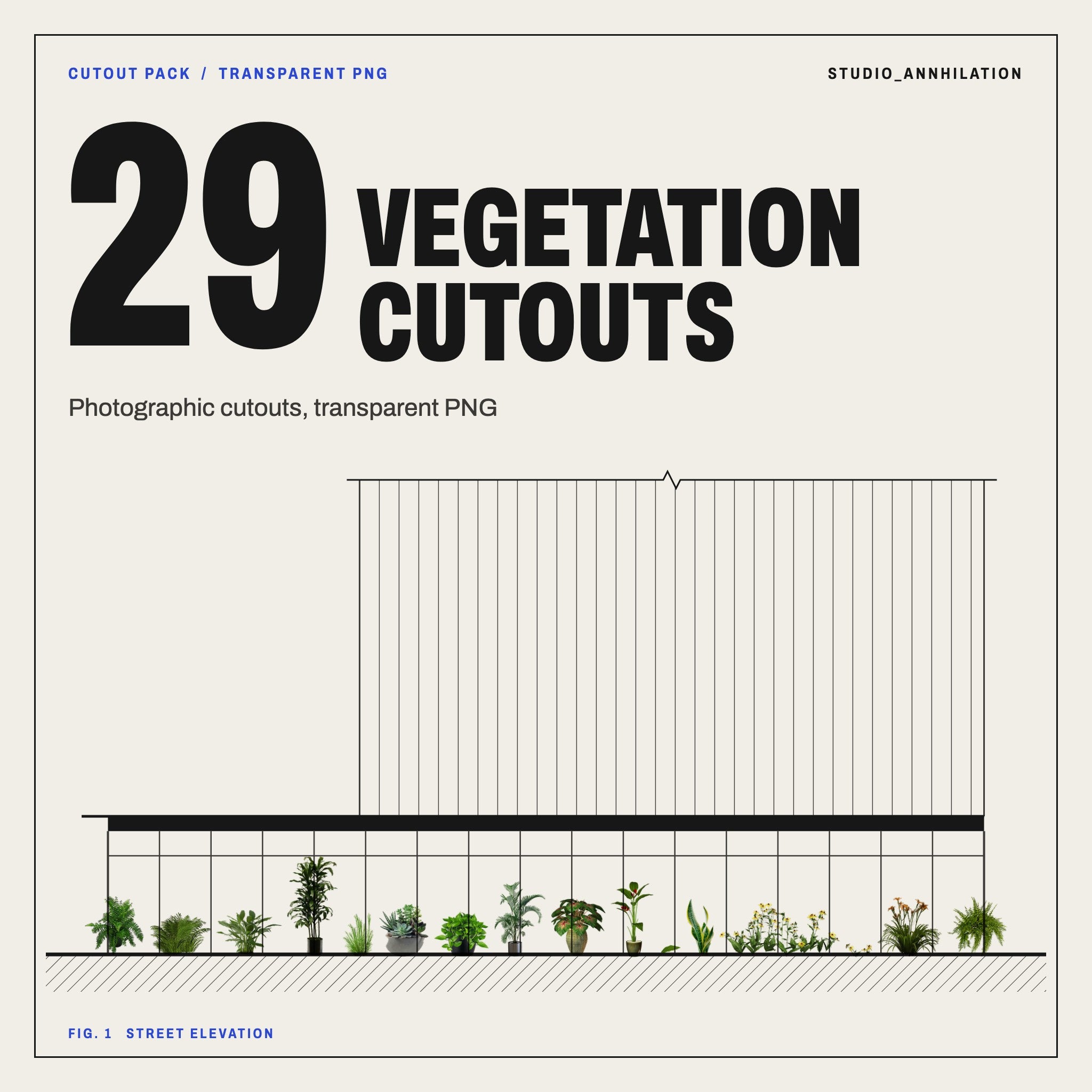 Vegetation Cutouts: Potted Plants, Grasses, Flowers cover