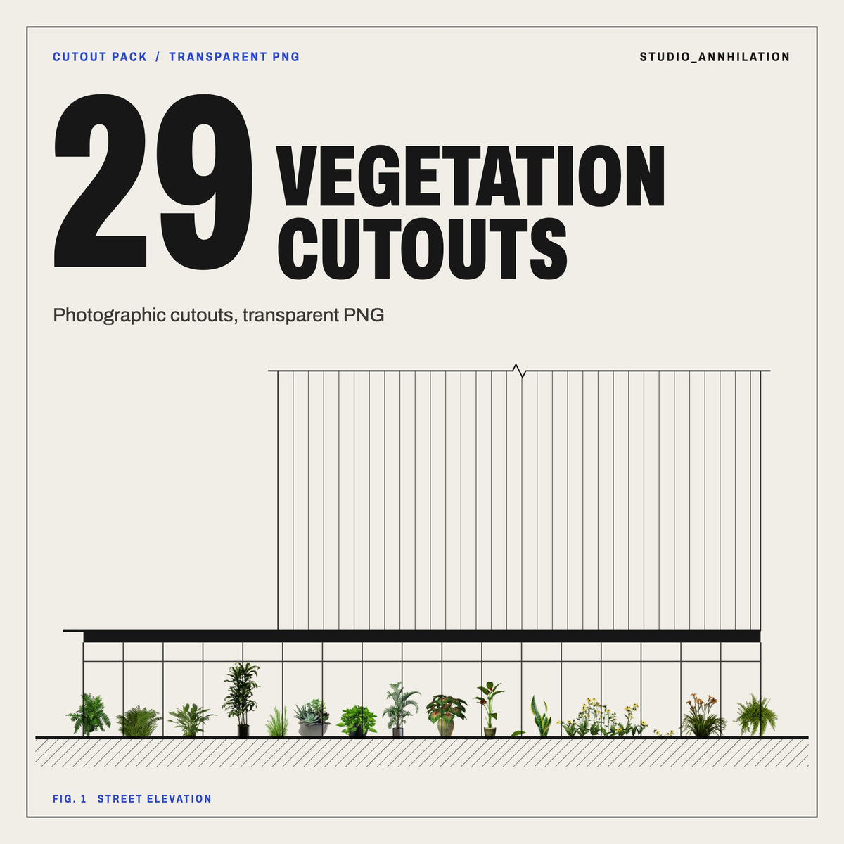 Vegetation Cutouts: Potted Plants, Grasses, Flowers cover