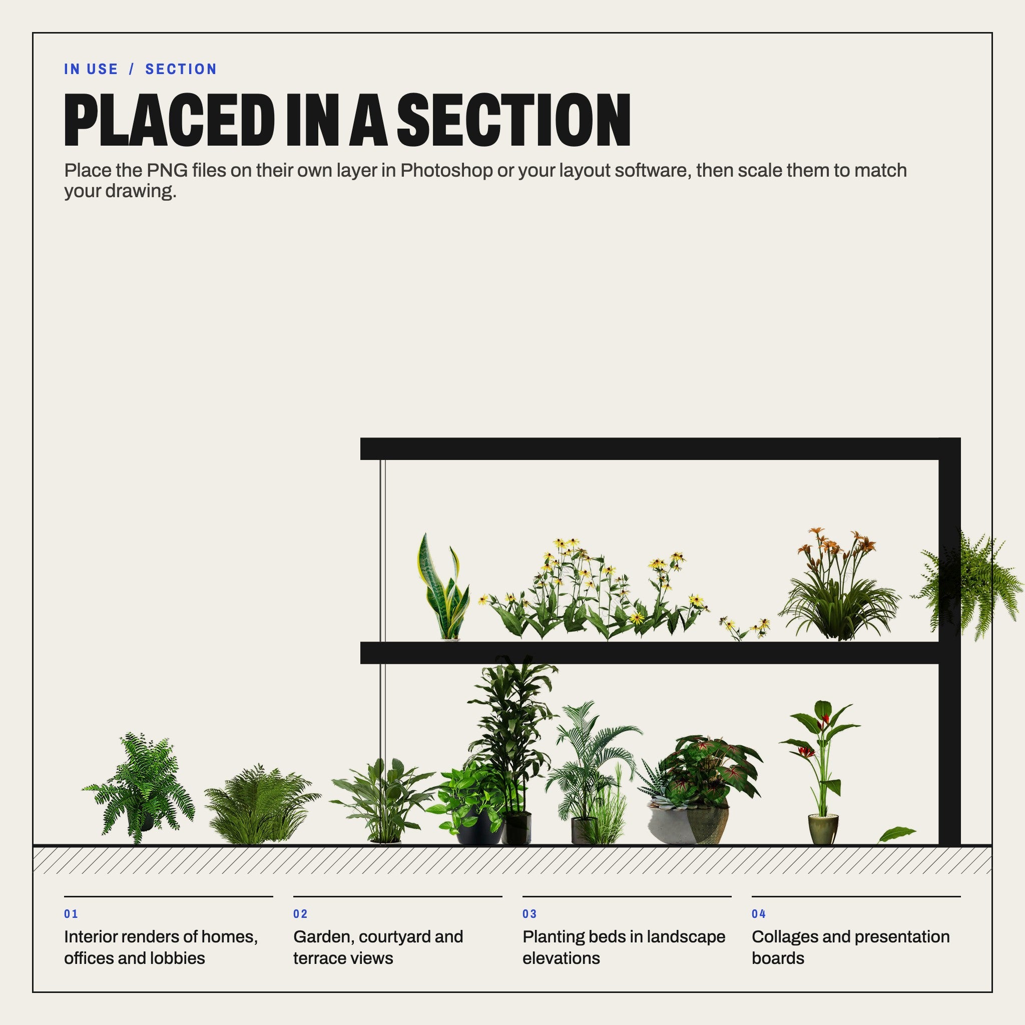 Vegetation Cutouts: Potted Plants, Grasses, Flowers: in use