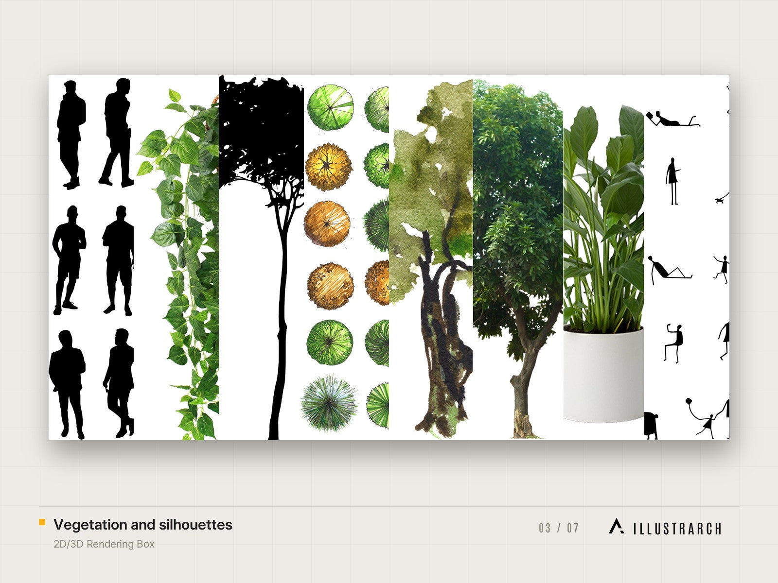 2D/3D Rendering Box: vegetation and silhouettes