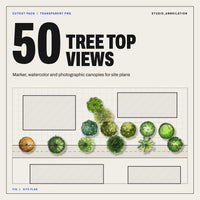 Hand-Rendered Tree Top View Cutouts for Site Plans (50 PNGs)