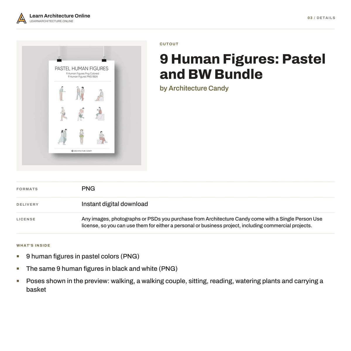 9 Human Figures: Pastel and BW Bundle details