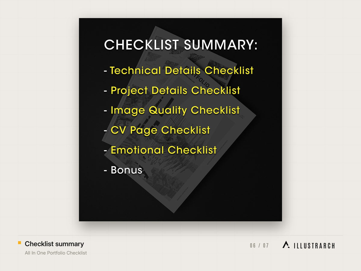 All In One Portfolio Checklist: checklist summary