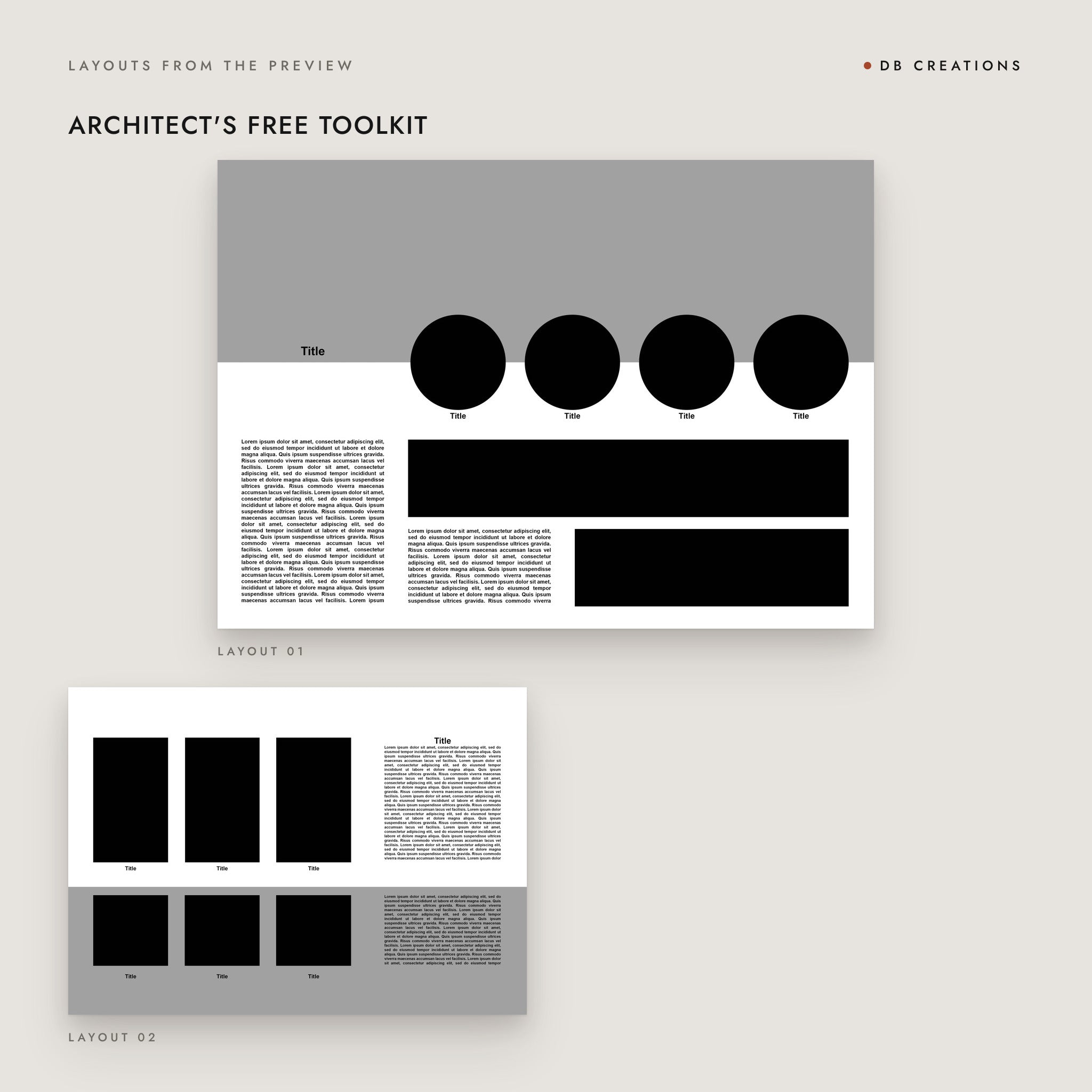 Architect's Free Toolkit: Premium Presentation Sheet Templates: layouts