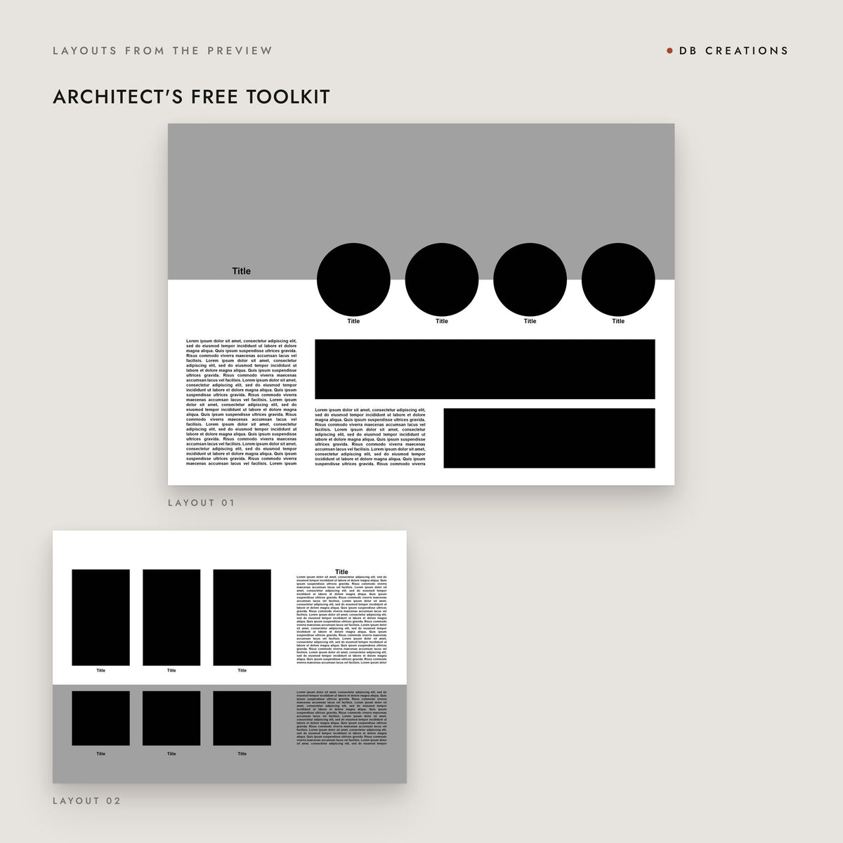 Architect's Free Toolkit: Premium Presentation Sheet Templates: layouts