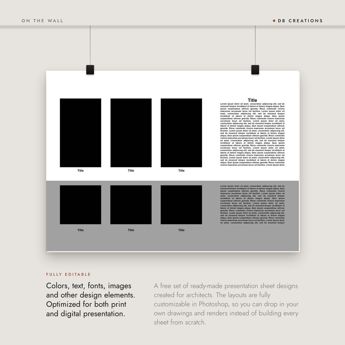Architect's Free Toolkit: Premium Presentation Sheet Templates: on the wall