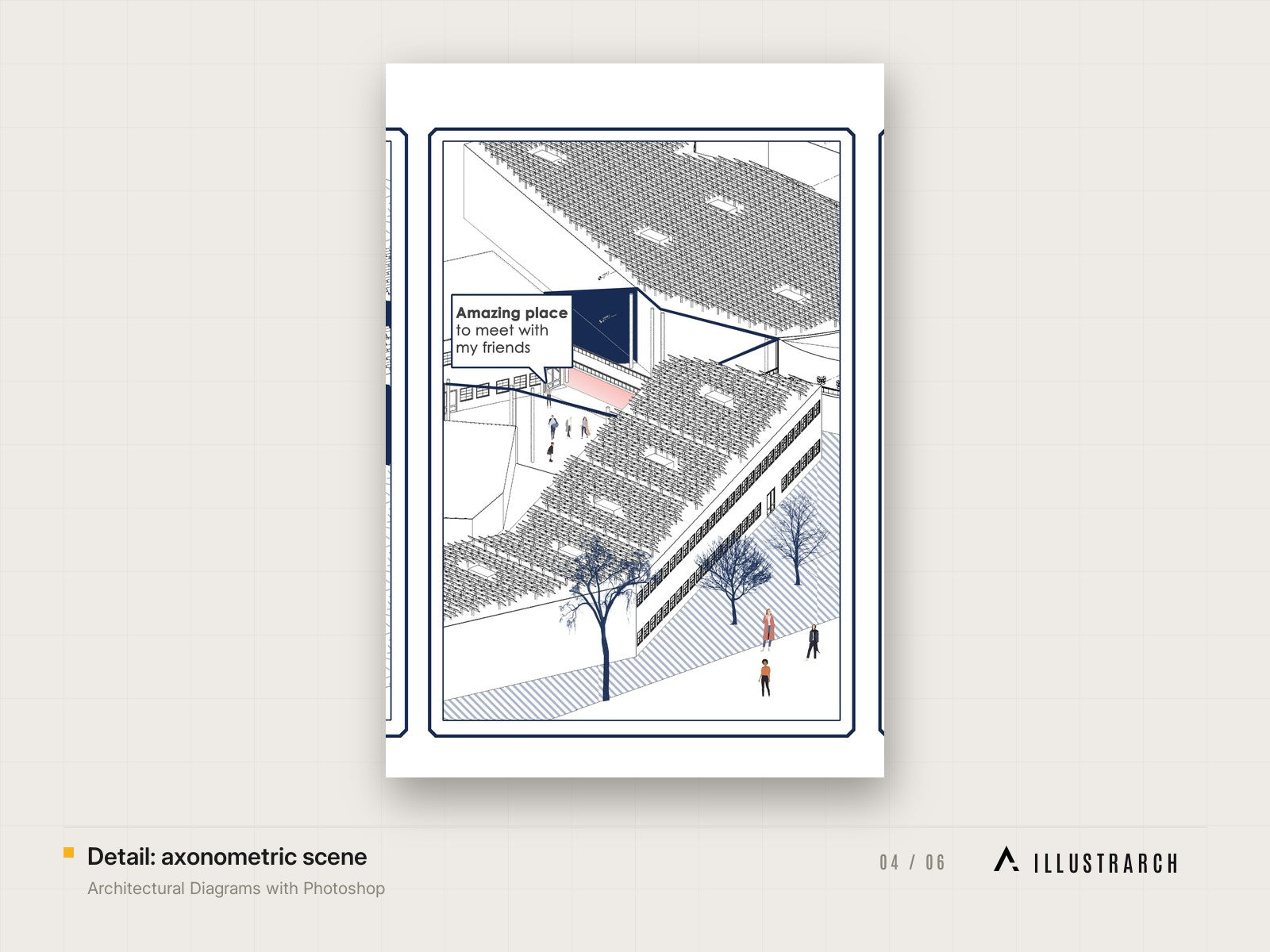 Architectural Diagrams with Photoshop: detail axonometric scene