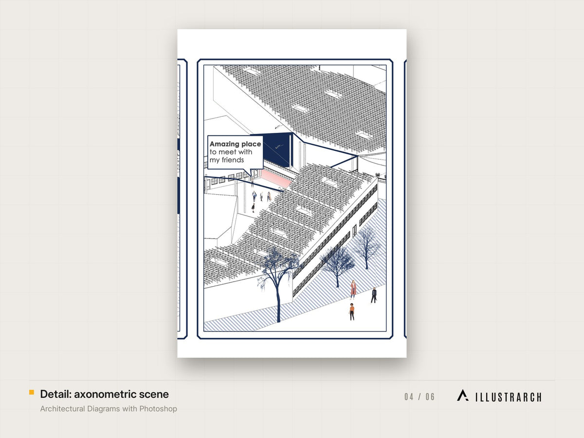 Architectural Diagrams with Photoshop: detail axonometric scene