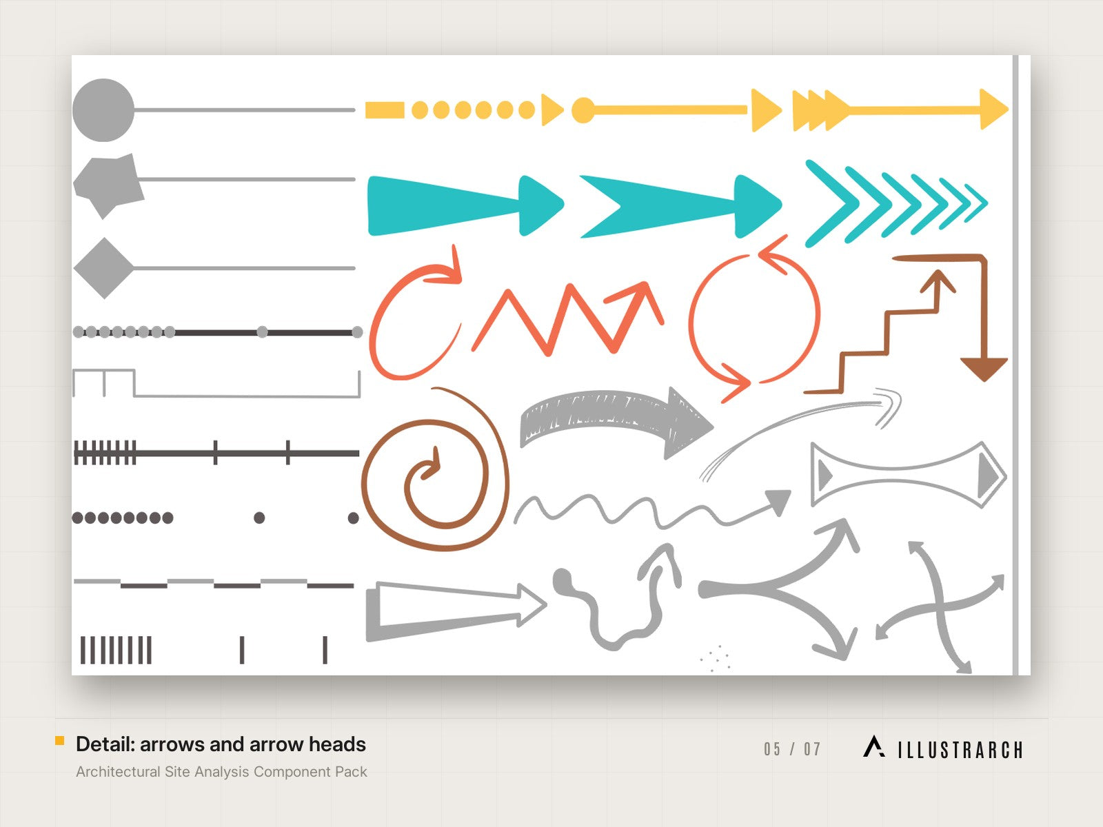 Architectural Site Analysis Component Pack: detail arrows and arrow heads