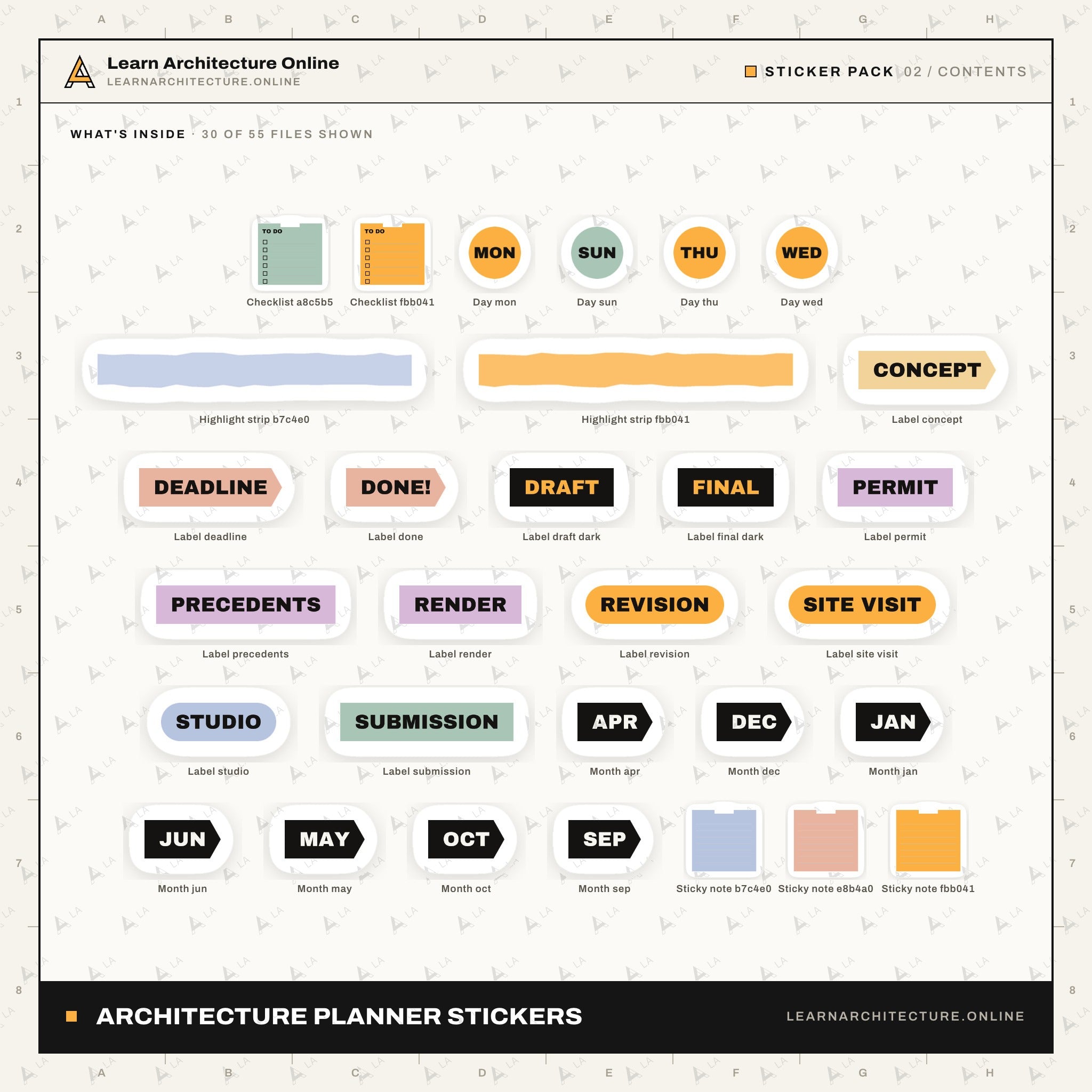 Architecture Planner Stickers: contents