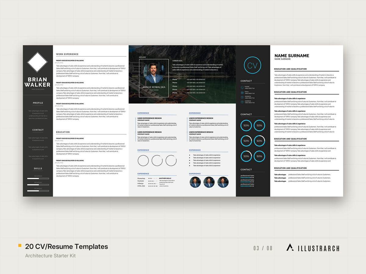 Architecture Starter Kit: 20 cv resume templates