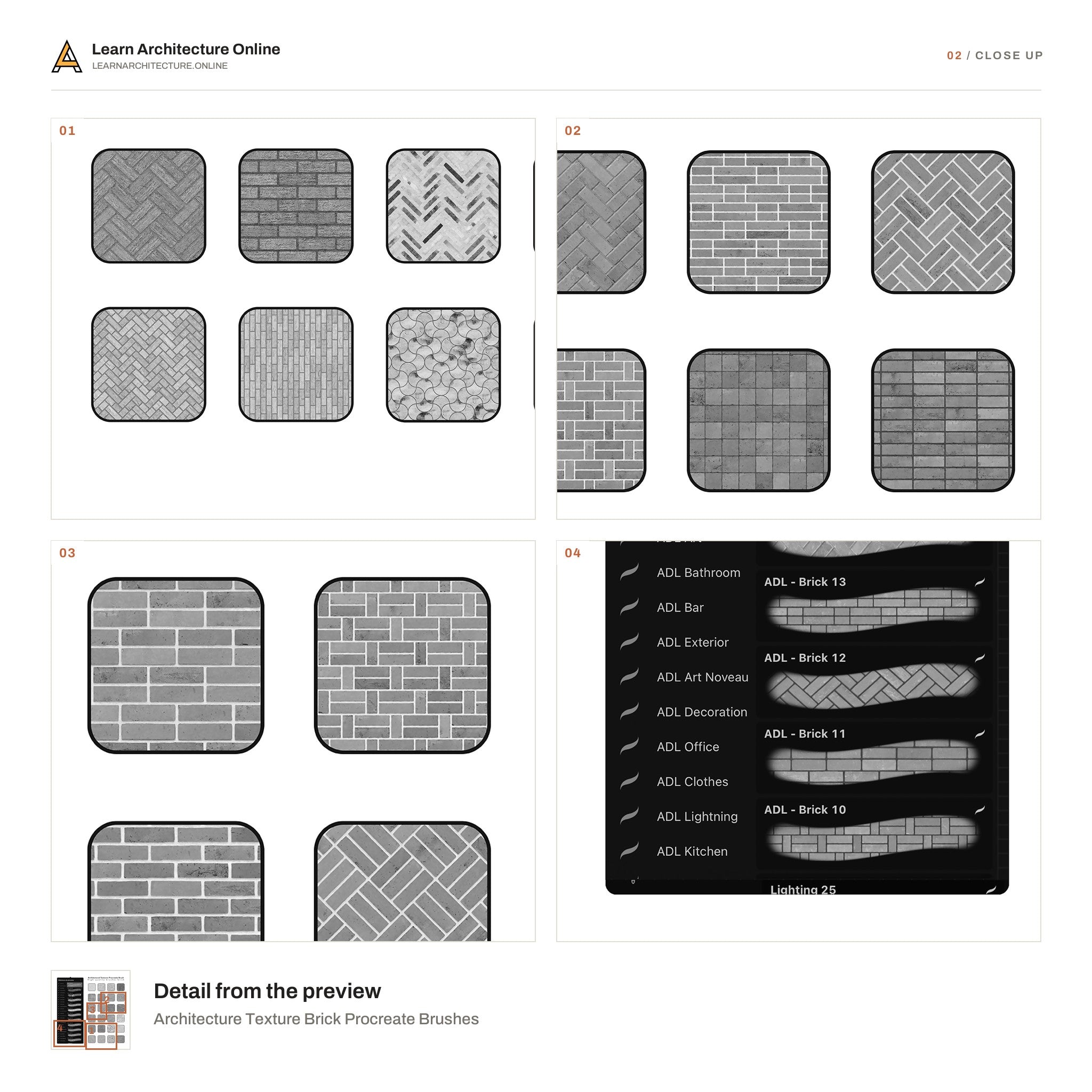 Architecture Texture Brick Procreate Brushes close up